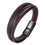Fashion stainless steel chain leather bracelet – Stylish Gifts — 4