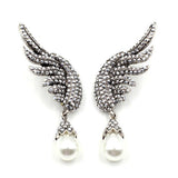 Angel Wings Alloy Diamond Pearl Earrings – Holiday Gift Ideas — 2