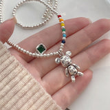 Sterling Silver Rainbow Ball Bear Necklace – Jewelry Gift Ideas — 5