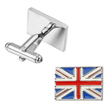 Blue Red And White Rice Word British Flag Cufflinks – Small Gift Ideas — 4