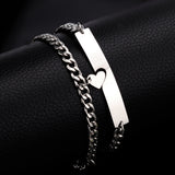 Stainless Steel Hangtag Couple Bracelet – Jewelry Gift Ideas — 1