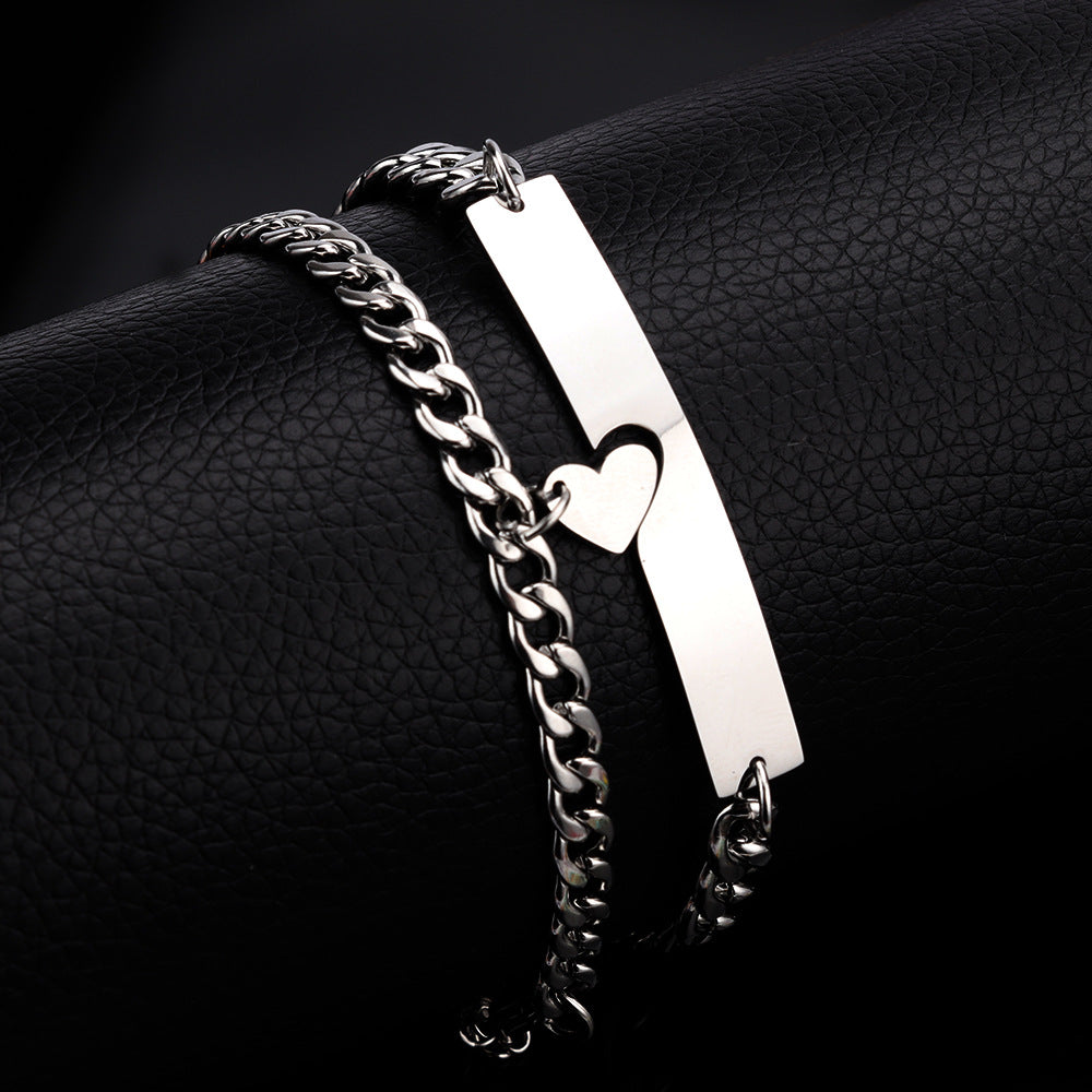 Stainless Steel Hangtag Couple Bracelet – Jewelry Gift Ideas — 1