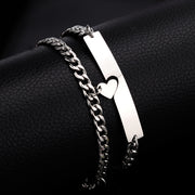 Stainless Steel Hangtag Couple Bracelet – Jewelry Gift Ideas — 1
