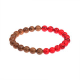 Round wood beaded beaded bracelet – Jewelry Gift Ideas — 3
