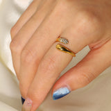 High-grade Micro-set Zircon Geometric Ring – Thoughtful Gifts — 2