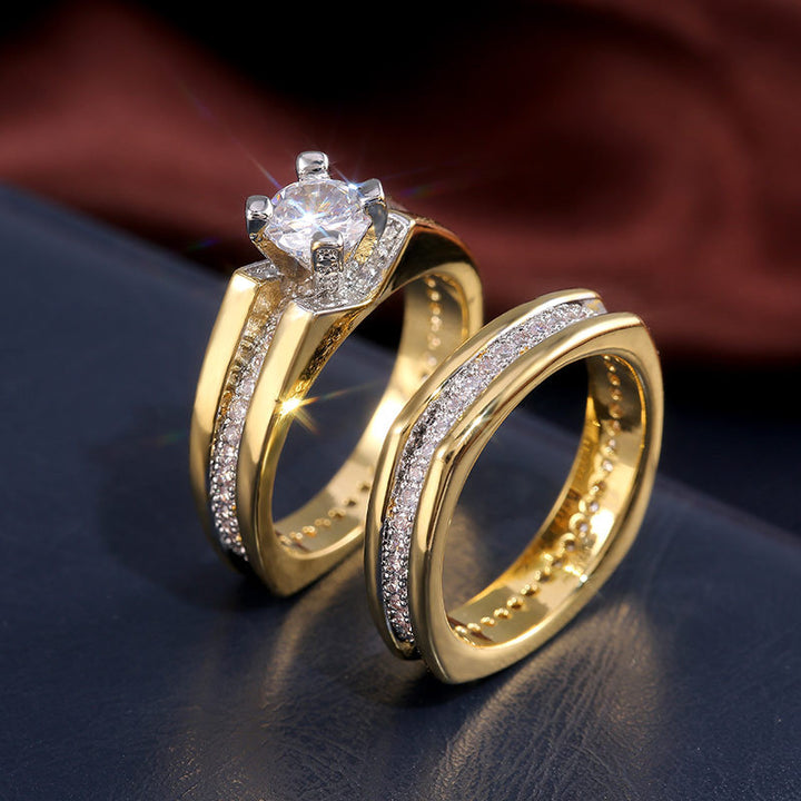 Gold Color Separation Diamond Ring – Everyday Gifts — 1