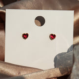 Sterling Silver Peach Heart Love Stud Earrings Red – Gifts for Couples — 5