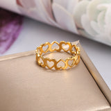 Stainless Steel Hollow Ring Heart-shaped Geometric – Stylish Gifts — 15
