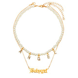 Women's Multilayer Gold Simple Letter Necklace – Jewelry Gift Ideas — 4