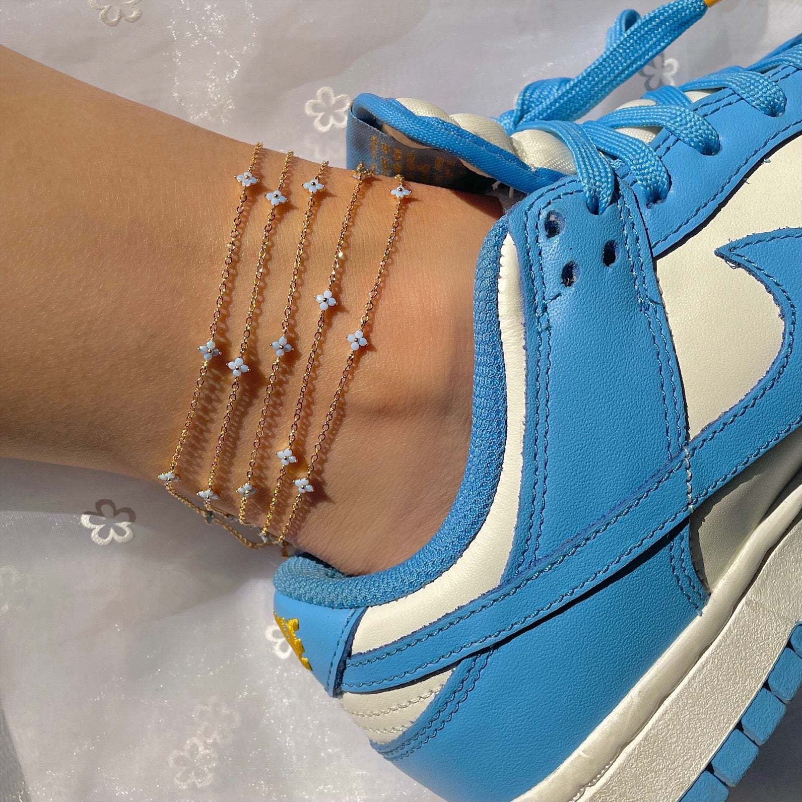 Blue Flower Summer Beach Wind Anklet – Outdoor Gifts — 1