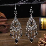 Misty Rain Daisy Long Chinese Style Diamond Earrings – Stylish Gifts — 2