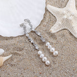 Shining Pearl Tassel Earrings Inlaid Zirconium Pearl – Surprise Gifts — 2