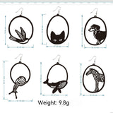 Acrylic Dangle Earrings Round Asymmetric Black – Jewelry Gift Ideas — 12