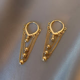 Small Design Love Ear Chain Long Earrings – Gifts for Couples — 2