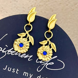 Women Girl Vintage Blue Crystal Earrings – Gifts for Her — 15