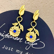 Women Girl Vintage Blue Crystal Earrings – Gifts for Her — 15