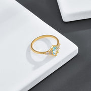 Luxury Girl Ring Natural Blue Topaz – Gifts for Kids — 2