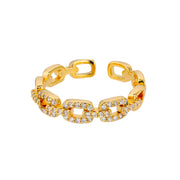 Letter V Open-end Zircon Ring Double Layer – Gift Ideas — 9