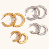 Square Line Hollow C- Shaped Ear Ring Stainless – Practical Gifts — 2