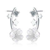 Shell Flower Stud Earrings Diamond Stars – Special Occasion Gifts — 4
