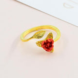Sweet Temperament Female Rose Flower Ring Adjustable – Gifts for Her — 3