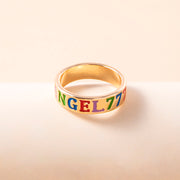 Enamel Colorful Angel Number 444 777 Ring – Meaningful Gifts — 2
