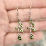 Inlaid Zircon Leaf-shaped Earrings – Practical Gifts — 4