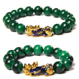 Fashion Pixiu Dry Green Sand Gold Jade Bracelet – Stylish Gifts — 2