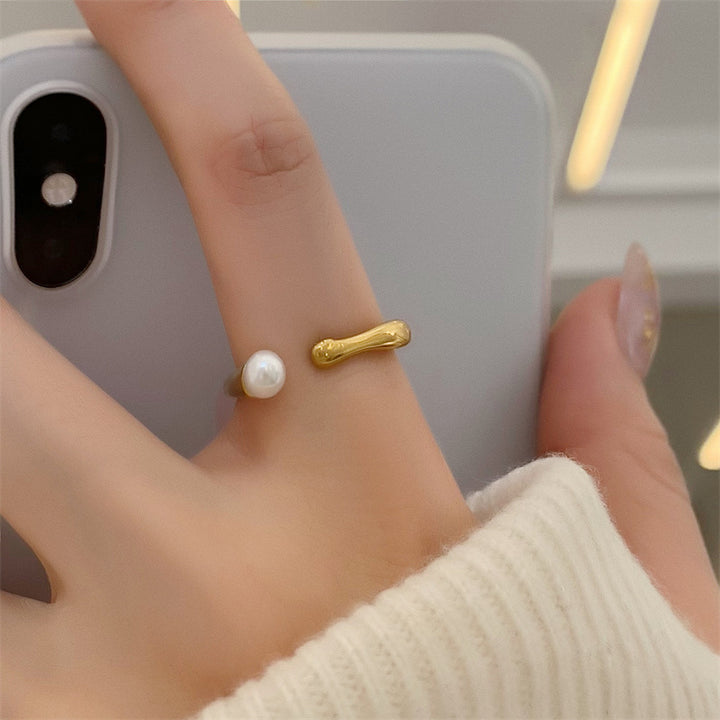 Ins Design Geometric Titanium Steel Gold-plated Pearl – Everyday Gifts — 1