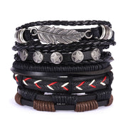 Men's Cross Braided Leather Adjustable Set – Jewelry Gift Ideas — 9