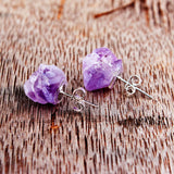 Amethyst Irregular Earrings Natural Stone – Special Occasion Gifts — 1