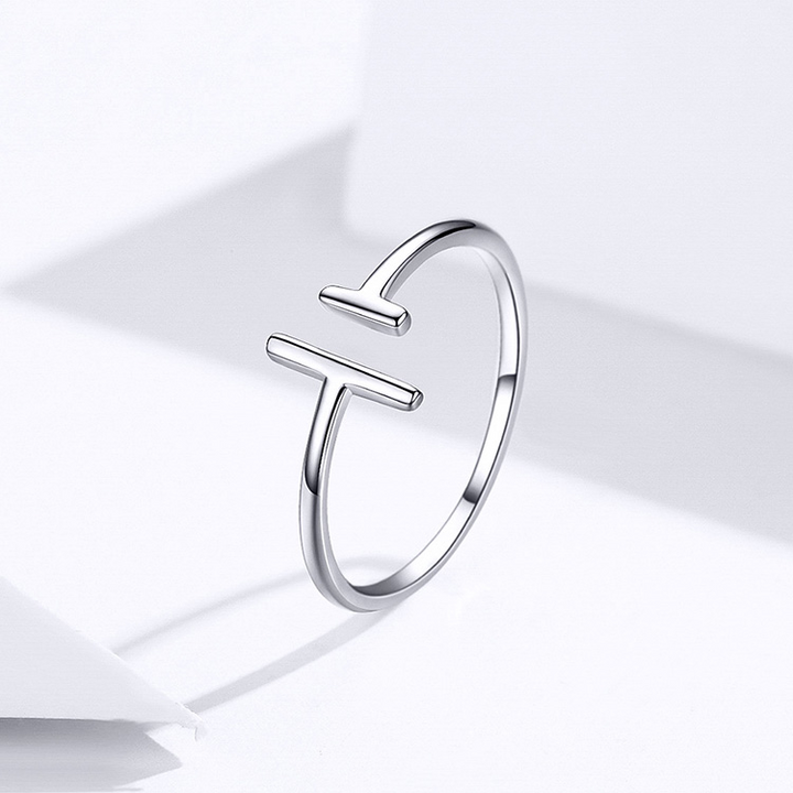 Parallel line ring S925 white gold plated ring – Everyday Gifts — 1