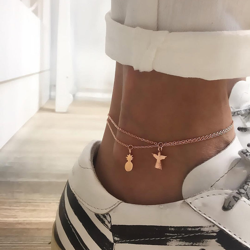 Foot Chain Alloy Angel Pineapple Pendant Combination – Stylish Gifts — 1