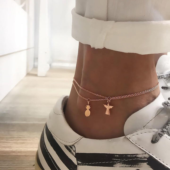 Foot Chain Alloy Angel Pineapple Pendant Combination – Stylish Gifts — 1