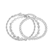 Stainless Steel Cuban Link Chain Twin Bracelet – Jewelry Gift Ideas — 4