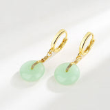 Women's Gold Plated Safety Buckle Hetian Jade Earrings – Gifts for Her — 2