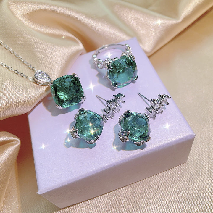 Aquamarine Topaz Pendant Yellow Diamond Suit – Jewelry Gift Ideas — 1