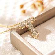 Copper-plated Gold Zircon Chubby Pendant Necklace – Jewelry Gift Ideas — 15
