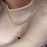 Double Turquoise Necklace Square Pendant – Jewelry Gift Ideas — 1