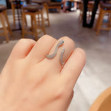 Snake Curved Line Adjustable Fashion Statement Ring – Stylish Gifts — 1