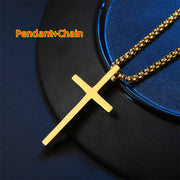 Smooth Simple Titanium Cross Pendant Male – Jewelry Gift Ideas — 16