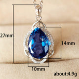 Luxury Simulated Royal Blue Zircon Necklace – Jewelry Gift Ideas — 2