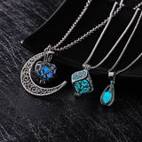 Glow In The Dark Necklace Moon Square Heart – Jewelry Gift Ideas — 1