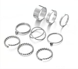 Ring Set Retro Diamonds Winding Knot Set – Practical Gifts — 7
