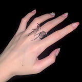 Dark Red Zircon Metal Butterfly Ring – Useful Gifts — 4