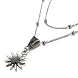 Alloy Sunflower Pendant Double Necklace Lady – Jewelry Gift Ideas — 2