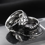 Men's Titanium Steel Retro Ring Carbon Ion Black Ring – Gifts for Him — 5