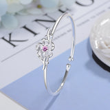 Crstal Flower Leaf Cuff Bracelet – Jewelry Gift Ideas — 6