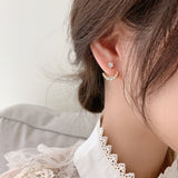 925 Silver Needle Zircon Starmoon Earrings – Holiday Gift Ideas — 7