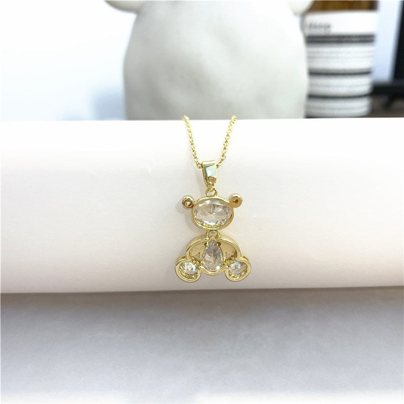 Korean Style And Cute Zircon Bear Necklace Female – Jewelry Gift Ideas — 1